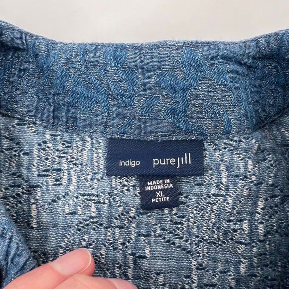 Pure Jill Indigo quilted matelasse jacquard jacket - Picture 2 of 9